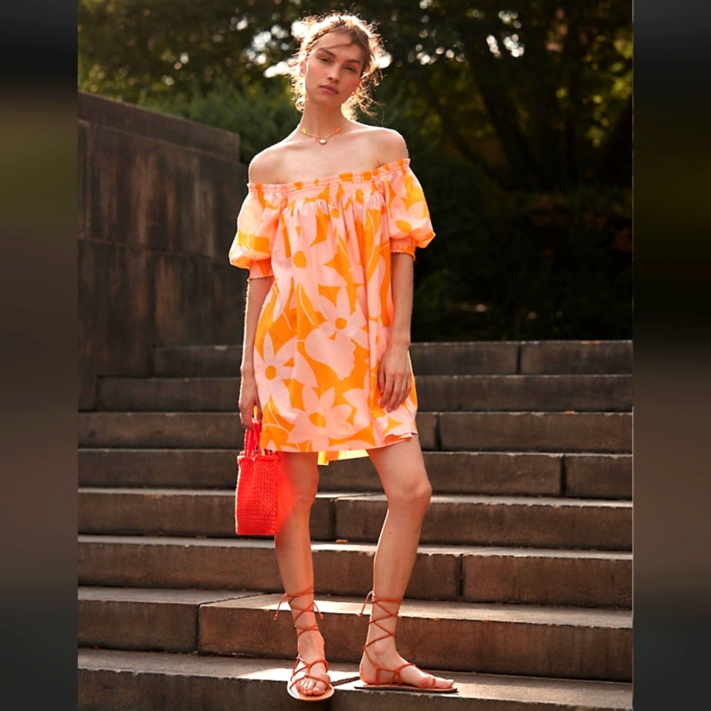 NWOT Free People Printed Mila Mini Dress